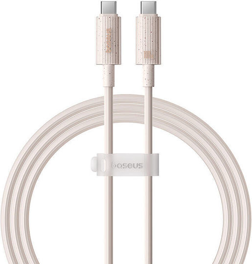Baseus Series USB 2.0 Cable USB-C male - USB-C 100W PD Ροζ 1m P10360202421-00