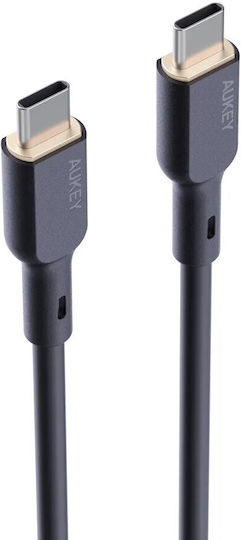Aukey USB 2.0 Cable USB-C male - USB-C 100W PD Μαύρο 1m AKAUKKUCBSCC101