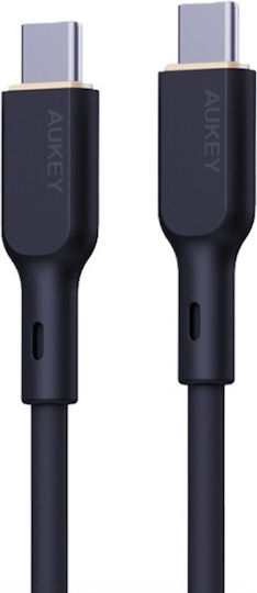 Aukey USB 2.0 Cable USB-C male - USB-C 100W PD Μαύρο 1m AKAUKKUCBSCC101