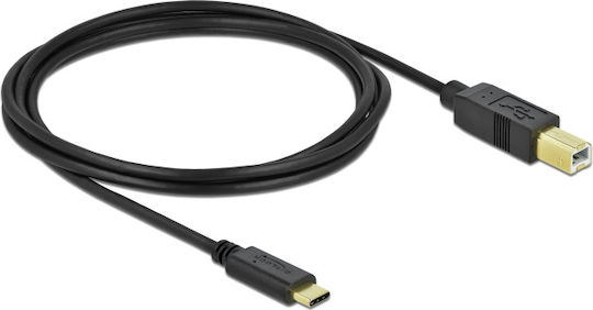 DeLock USB 2.0 Cable USB-C male - USB-B Μαύρο 2m 83330