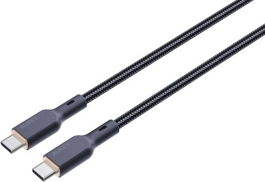 Aukey USB 2.0 Кабел USB-C Мъжки - USB-C 100W Захранване PD Черен 1.8м AKAUKKUCBKCC102