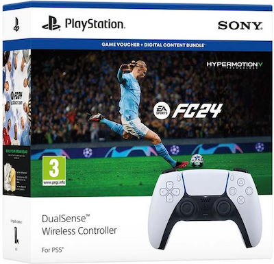 Sony DualSense & FC24 (Voucher Bundle) Wireless Gamepad for PS5 White