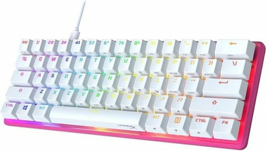 HyperX Alloy Origins 60 Gaming Mechanical Keyboard 60% with HyperX Red switches and RGB lighting (English US) White