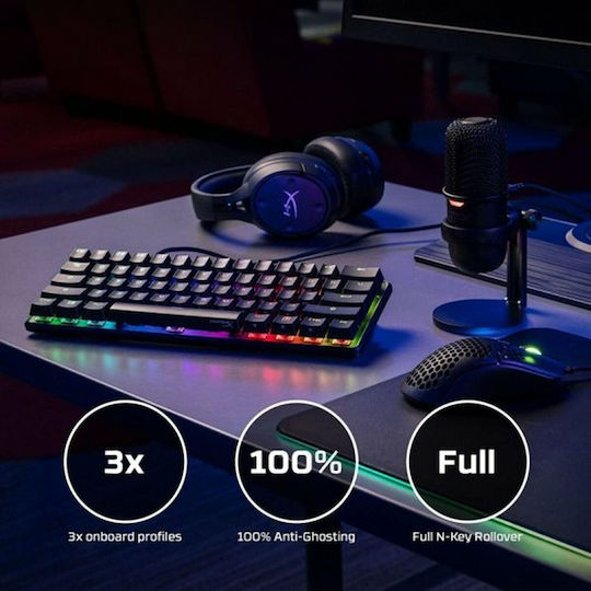 HyperX Alloy Origins 60 Gaming Mechanical Keyboard 60% with HyperX Red switches and RGB lighting (English US) White