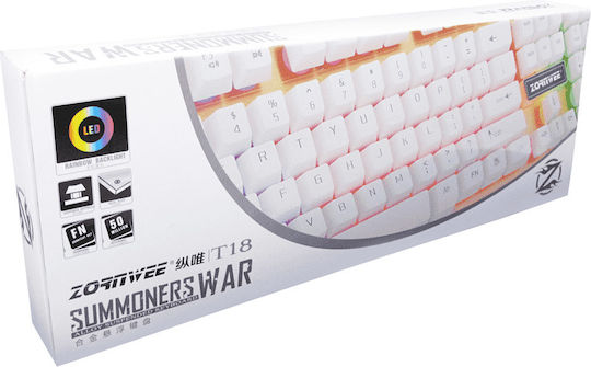 Zornwee T18 Optical Gaming Keyboard with RGB lighting (English US) Silver