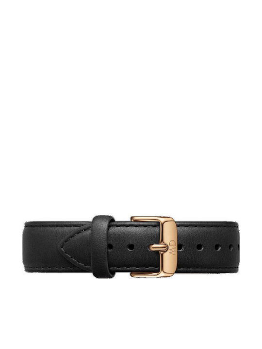 Daniel Wellington Iconic Men's Watch 42mm Chronograph Battery with Black Leather Strap