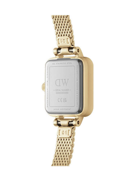 Daniel Wellington Quadro Women's Watch with Gold Metal Bracelet