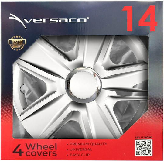 AMiO Σετ Τάσια Αυτοκινήτου Esprit Rc 4τμχ 14" Ασημί