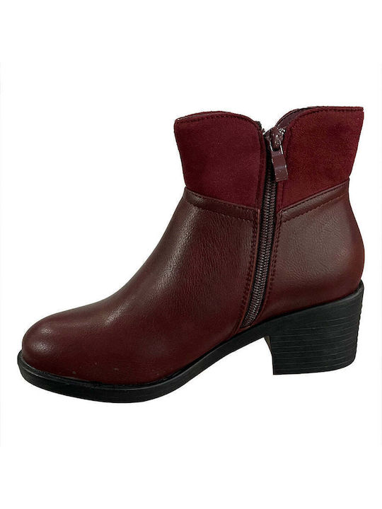 Stiefeletten Damen Burgundisch