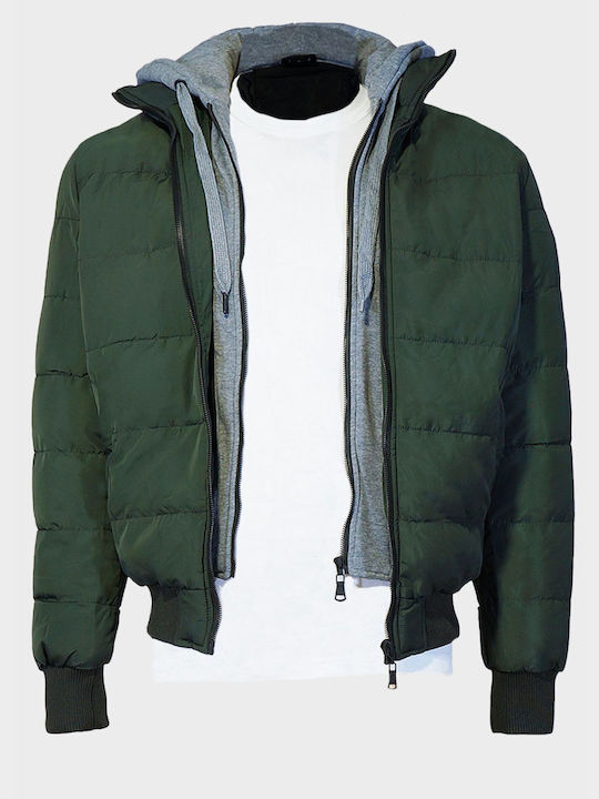 G Secret Men's Winter Puffer Jacket GREEN