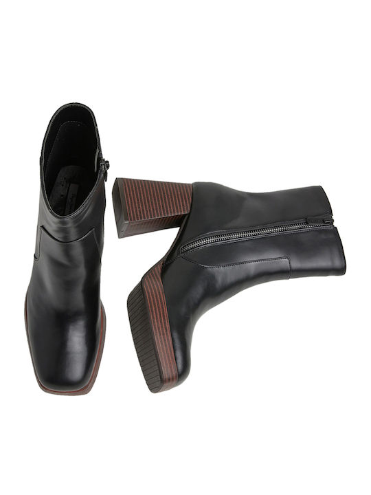Abba Wood Women's Ankle Boots Black