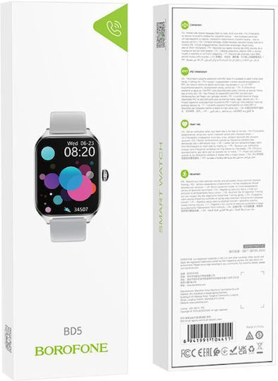 Borofone BD5 Sports Smartwatch με Παλμογράφο (Γκρι)