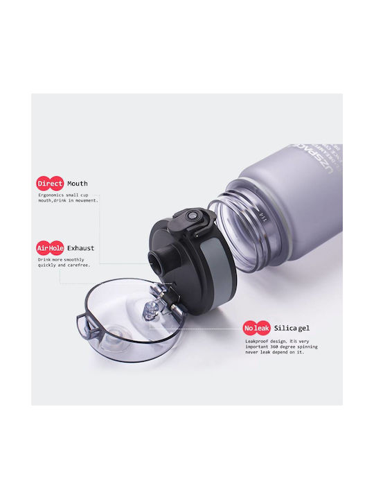 Uzspace Παγούρι Πλαστικό 500ml Μαύρο