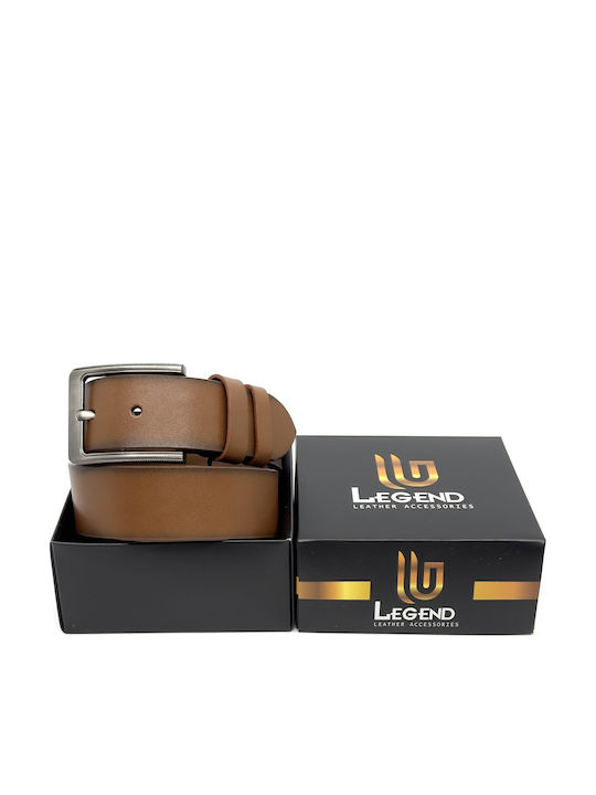 Wide Men's Belt Leather Brown