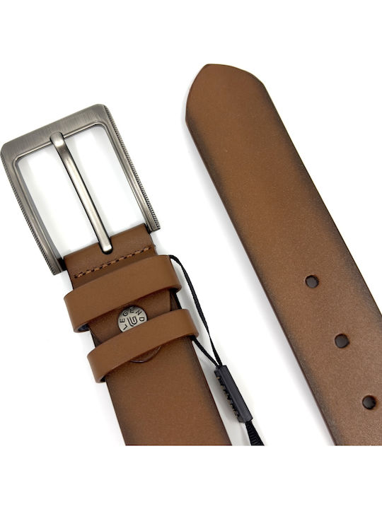 Wide Men's Belt Leather Brown
