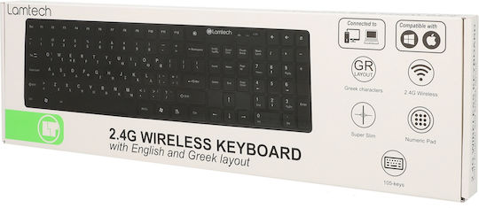 Lamtech LAM113065 Ασύρματο Πληκτρολόγιο Ελληνικό