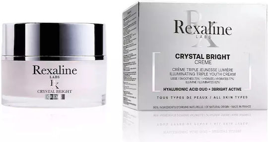 Rexaline Crystal Bright Κρέμα Προσώπου για Ενυδάτωση & Πανάδες με Υαλουρονικό Οξύ 50ml