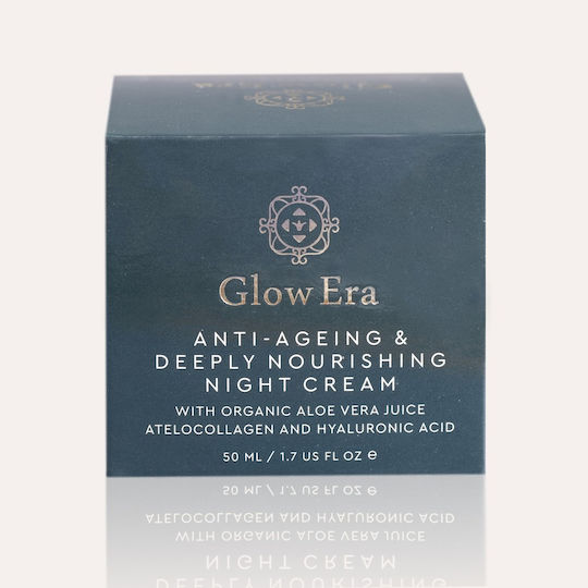 Glow Era Anti Ageing & Deeply Nourishing Aloe Κρέμα Προσώπου Νυκτός για Ενυδάτωση & Αντιγήρανση με Υαλουρονικό Οξύ & Κολλαγόνο 50ml