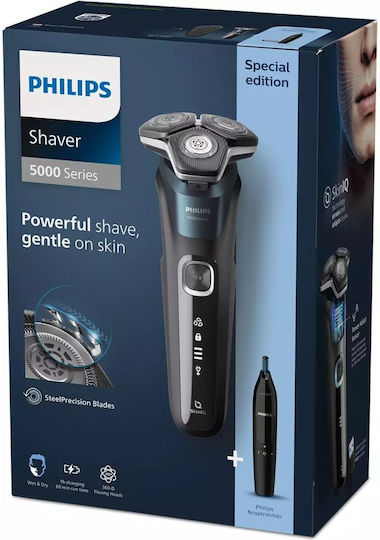 Philips Series 5000 Nasenhaartrimmer & S5889/11 Drehend Elektrorasierer Gesicht Wiederaufladbar
