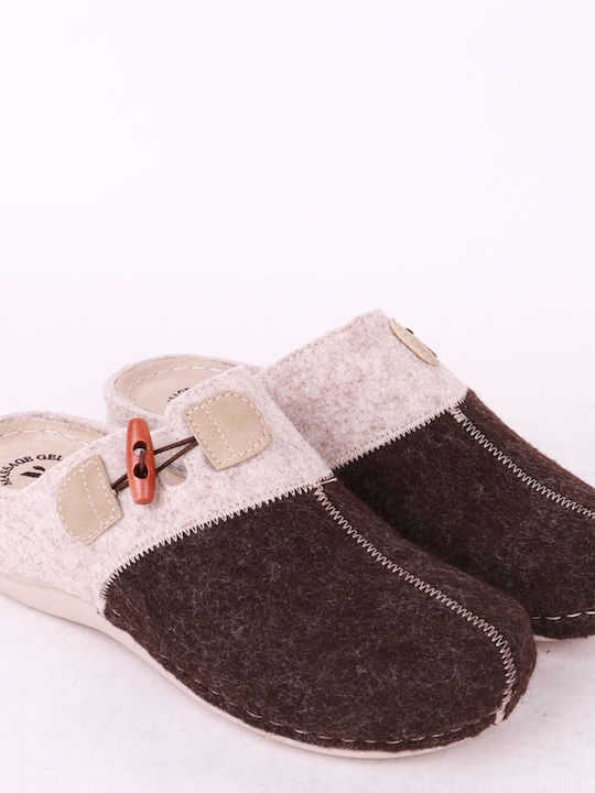 Comfort Way Shoes Winter Women's Slippers in Brown color