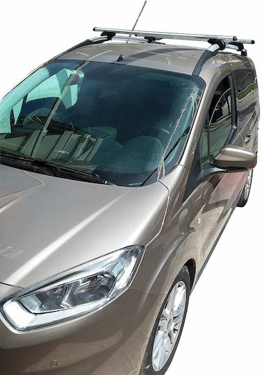 Menabo Μπάρες Οροφής Αλουμινίου 120εκ. για Ford Tourneo Courier (Σετ με πόδια) Ασημί