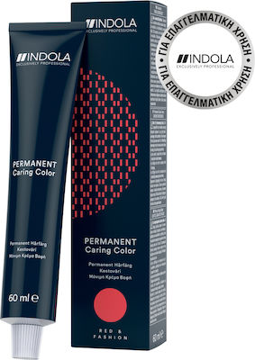 Indola Permanent Caring Color Intense Coverage Vopsea de Păr 5.60 Castaniu Roșu deschis Natural 60ml