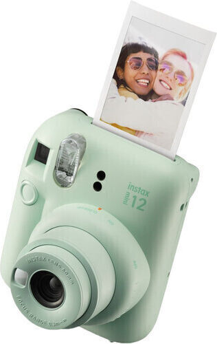 Fujifilm Instax Mini 12 Instant Φωτογραφική Μηχανή + 10 Φιλμ, Πλαίσιο Ακορντεόν & Κουτί Happy Days Mint Green
