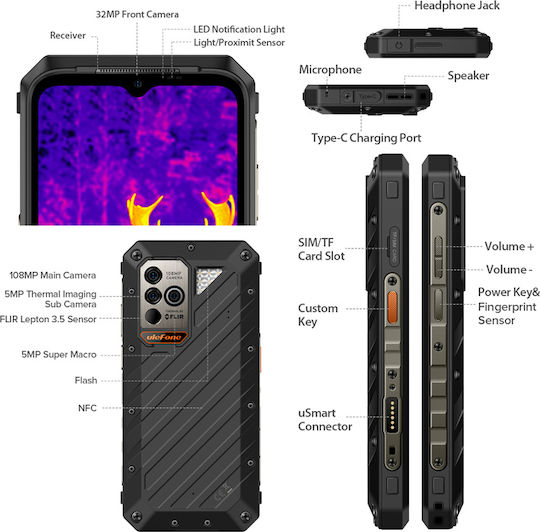 Ulefone Power Armor 18T Ultra 5G Dual SIM (12/512GB) Smartphone Rugged Negru