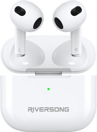 Riversong Air Mini Light Earbud Bluetooth Handsfree Ακουστικά με Θήκη Φόρτισης Λευκά