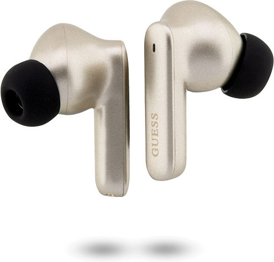 Guess True Wireless Metalic Finish In-ear Bluetooth Handsfree Earphones with Charging Case Gold