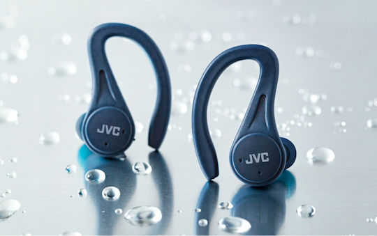 JVC HA-EC25T In-ear Bluetooth Handsfree Ακουστικά με Αντοχή στον Ιδρώτα και Θήκη Φόρτισης Μπλε