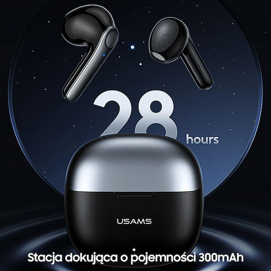 Usams XH09 Earbud Bluetooth Handsfree Ακουστικά με Θήκη Φόρτισης Μπλε