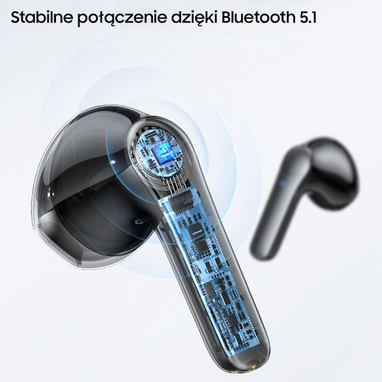 Usams XH09 Earbud Bluetooth Handsfree Ακουστικά με Θήκη Φόρτισης Μπλε