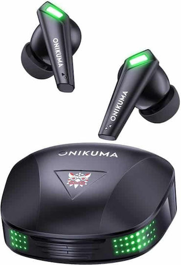 Onikuma T308 In-ear Bluetooth Handsfree Ακουστικά με Θήκη Φόρτισης Μαύρα