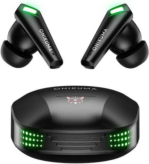 Onikuma T308 In-ear Bluetooth Handsfree Ακουστικά με Θήκη Φόρτισης Μαύρα