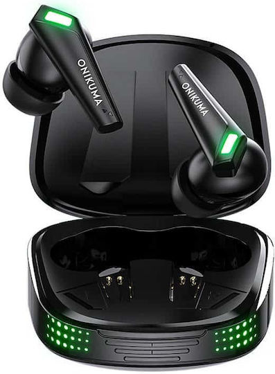 Onikuma T308 In-ear Bluetooth Handsfree Ακουστικά με Θήκη Φόρτισης Μαύρα