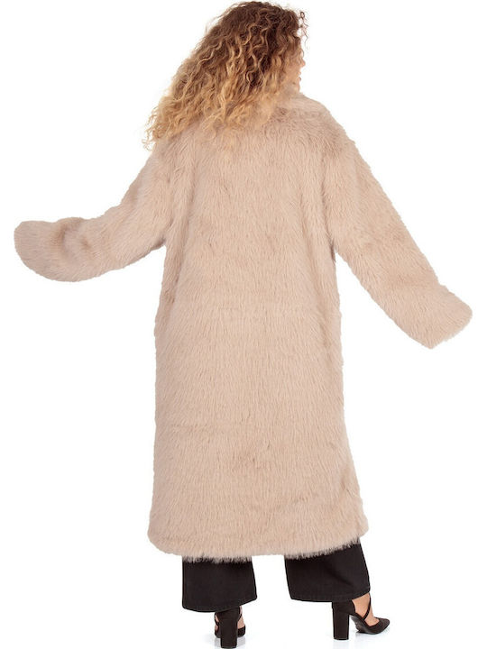 Women's Long Fur Beige