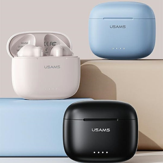 Usams BHUUS03 Earbud Bluetooth хендсфри Слушалки с Кутийка за Зареждане Син