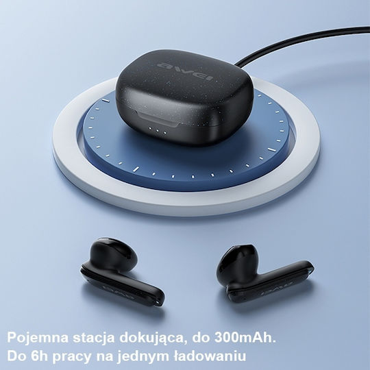 Awei T66 In-Ear Bluetooth-Freisprecheinrichtung Kopfhörer mit Schweißresistenz und Ladeetui Schwarz