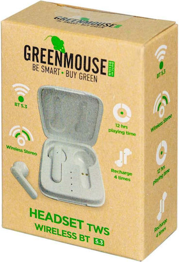 Green Mouse 46956679 In-ear Bluetooth Handsfree Ακουστικά με Θήκη Φόρτισης Λευκά