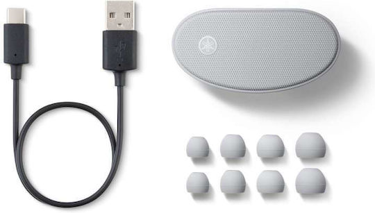 Yamaha TW-E5B In-ear Bluetooth Handsfree Ακουστικά με Αντοχή στον Ιδρώτα και Θήκη Φόρτισης Γκρι