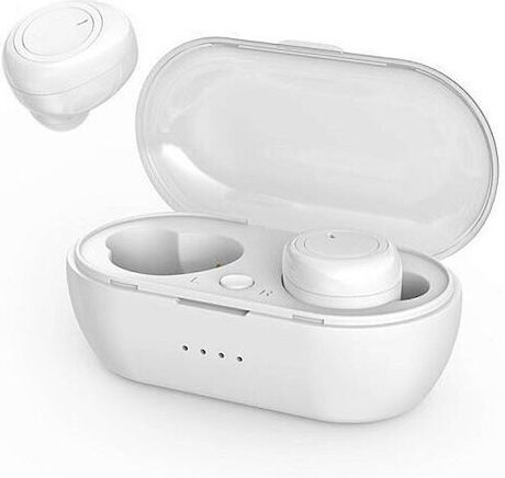 Ezra TWS06 In-ear Bluetooth Handsfree Ακουστικά με Θήκη Φόρτισης Λευκά