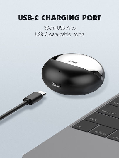 Ldnio T01 Earbud Bluetooth Handsfree Ακουστικά με Θήκη Φόρτισης Χρυσά