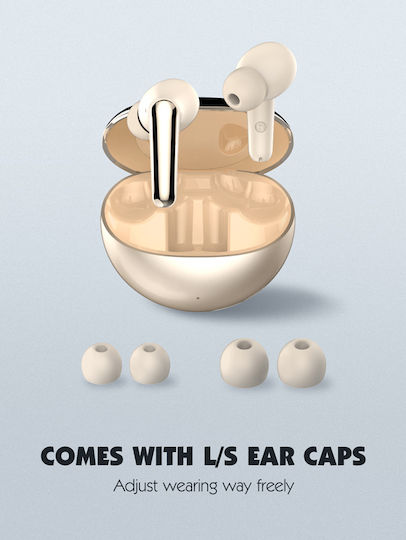Ldnio T01 Earbud Bluetooth Handsfree Ακουστικά με Θήκη Φόρτισης Χρυσά
