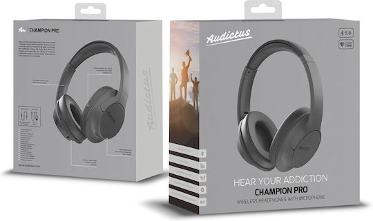 Audictus Champion Pro Wireless / Wired On Ear Headphones with 50 hours of Operation Black
