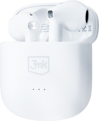 3MK MovePods In-ear Bluetooth Handsfree Ακουστικά με Αντοχή στον Ιδρώτα και Θήκη Φόρτισης Λευκά