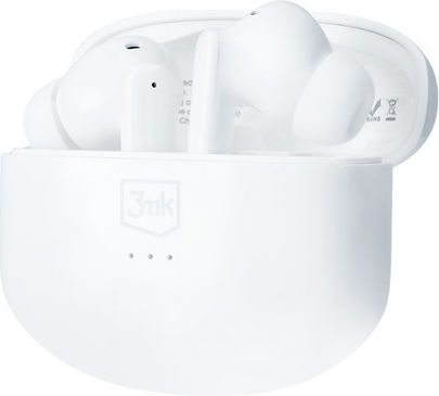 3MK LifePods In-ear Bluetooth Handsfree Ακουστικά με Θήκη Φόρτισης Λευκά