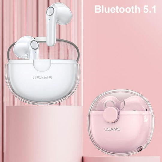 Usams US-BU12 Earbud Bluetooth Handsfree Ακουστικά με Θήκη Φόρτισης Μωβ