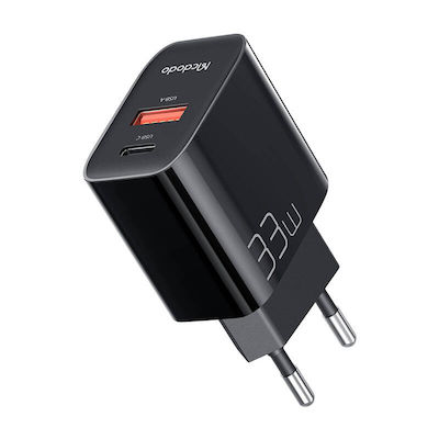 Mcdodo Charger Without Cable with USB-A Port and USB-C Port 33W Black (CH-0921)