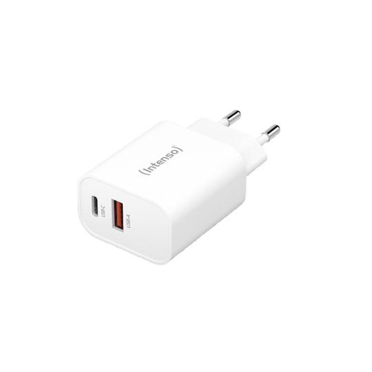 Intenso Charger Without Cable with USB-A Port and USB-C Port 30W Whites (W30AC)